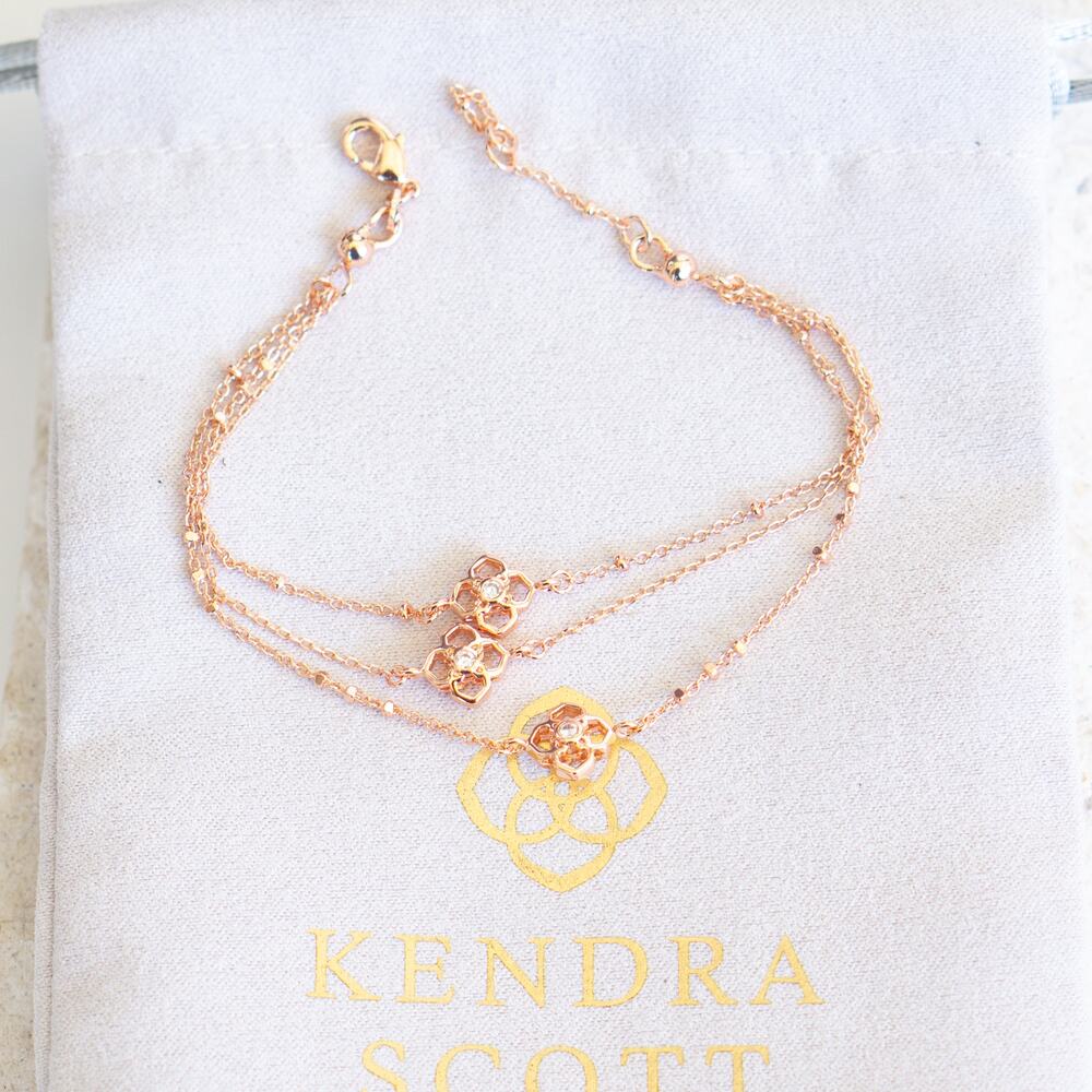 Kendra Scott Rue Multi Strand Bracelet In Rose Gold - Picture 3 of 4